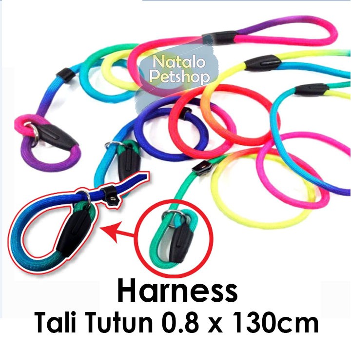 Harness Rainbow ikat Leher/Tali tuntun Kucing/Anjing/Kelinci Tebal Berkualitas