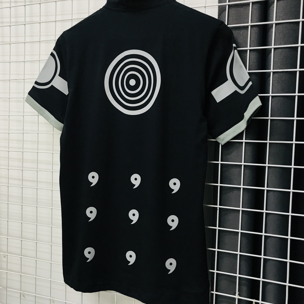 Kaos Polo Collar Rikudo Black Naruto