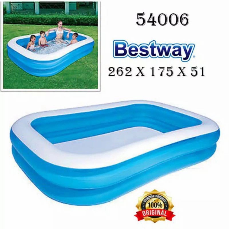 Bestway 54006 Kolam Renang Anak dan Keluarga Ukuran Besar 262 cm Mandi bola