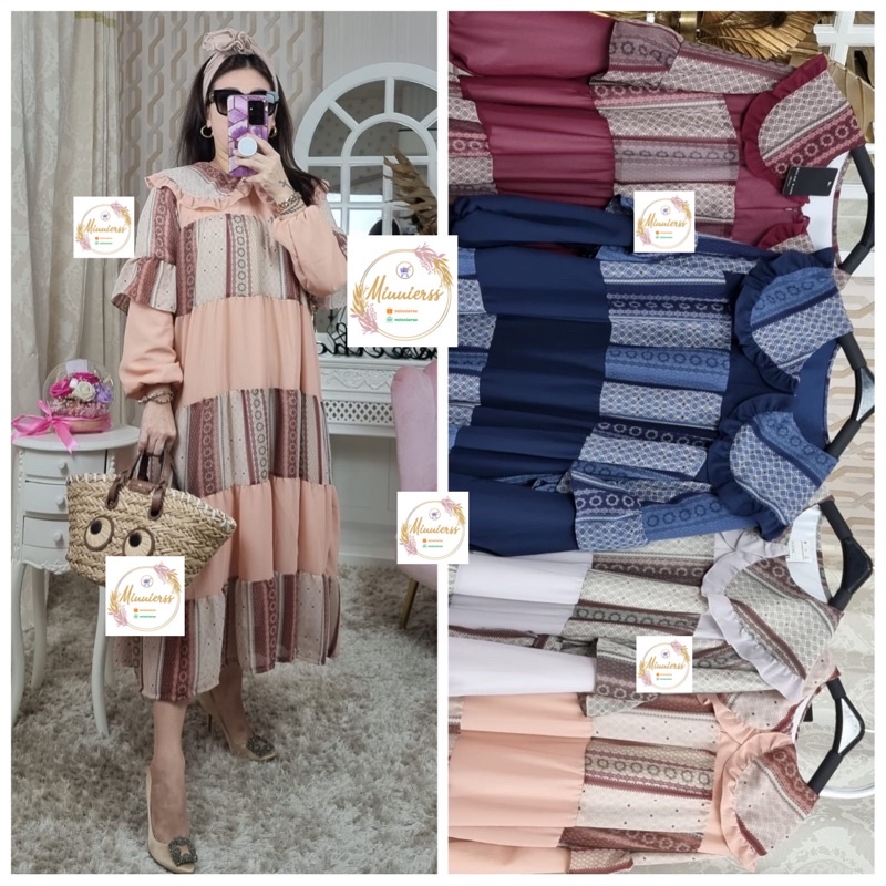 Midi Dress Salur Meijiwang