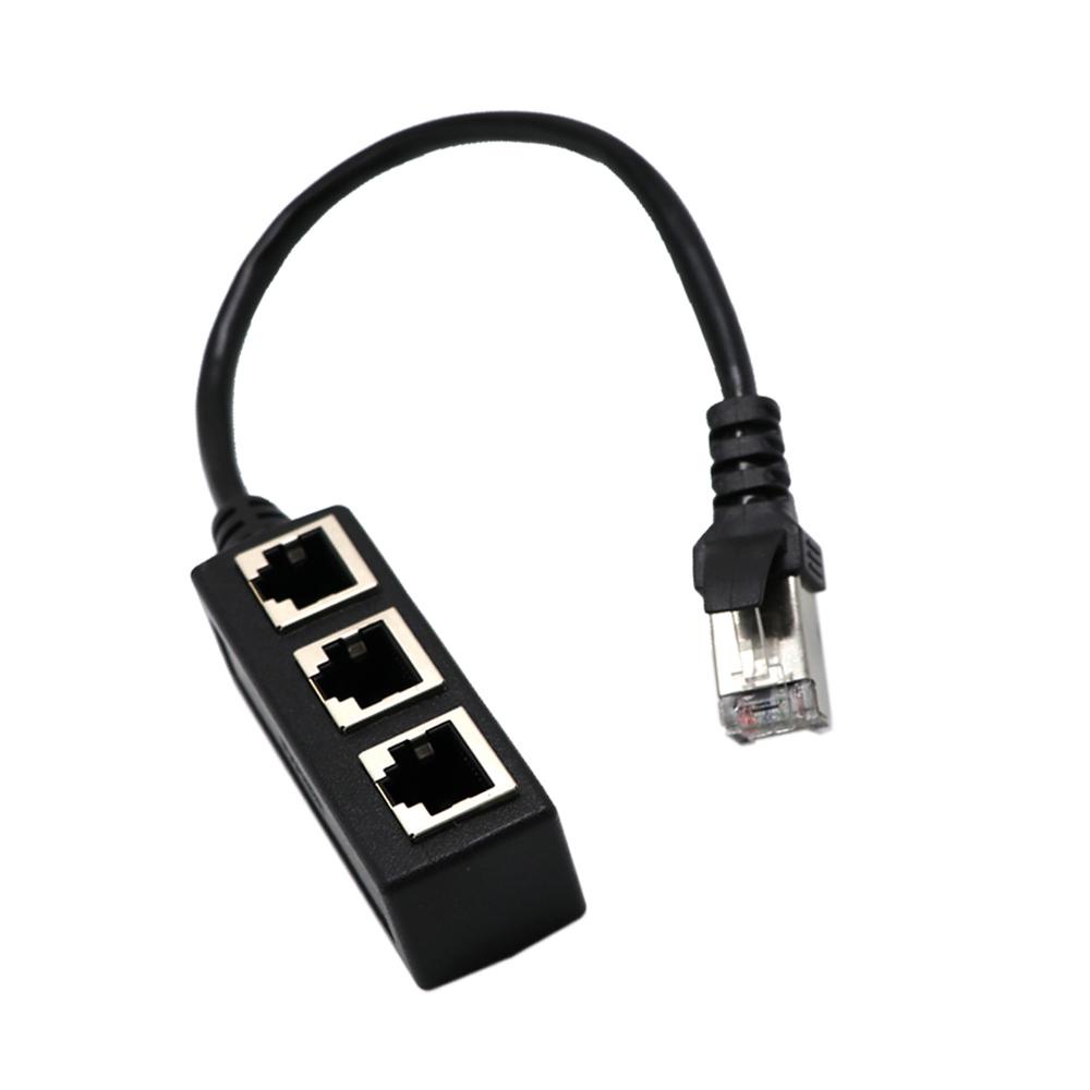 Adapter Kabel RJ45 Nanas Hitam Extension Splitter Eterna