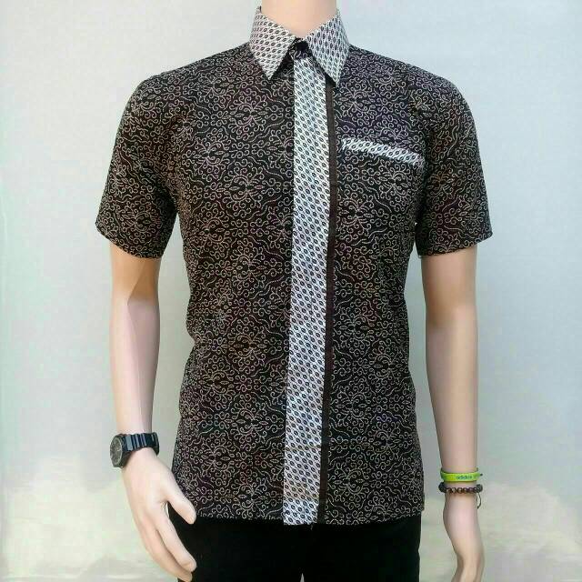 Kemeja Batik Lengan Panjang 021 RISNA BATIK HRB026 HEM BATIK MURAH SENO SOGAN BAKUNG PADI MANGGAR