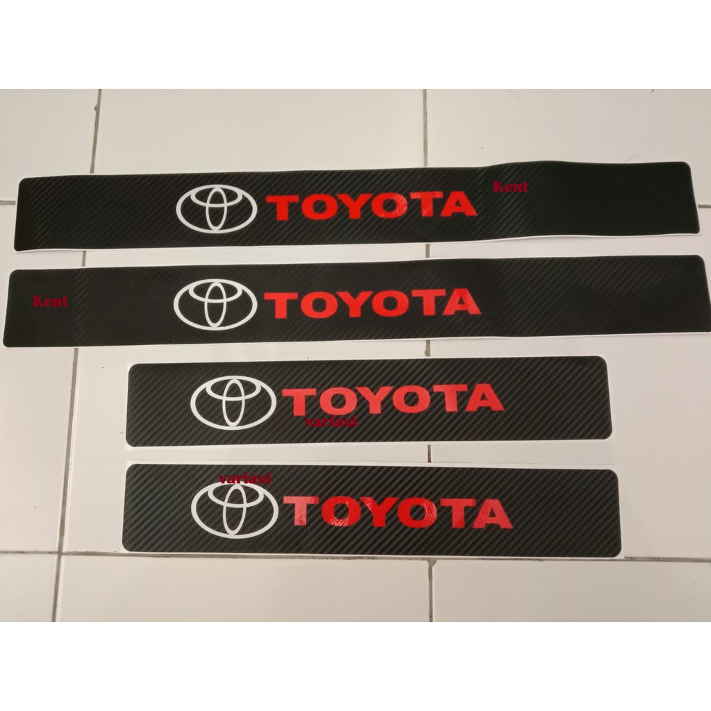 Sill Plate Samping Toyota Stiker 3D Carbon Mobil Universal