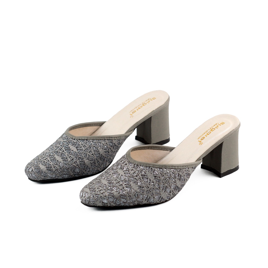 High Heels Wanita Sandal Heels Wanita Pesta Mules Brukat MC-R 19