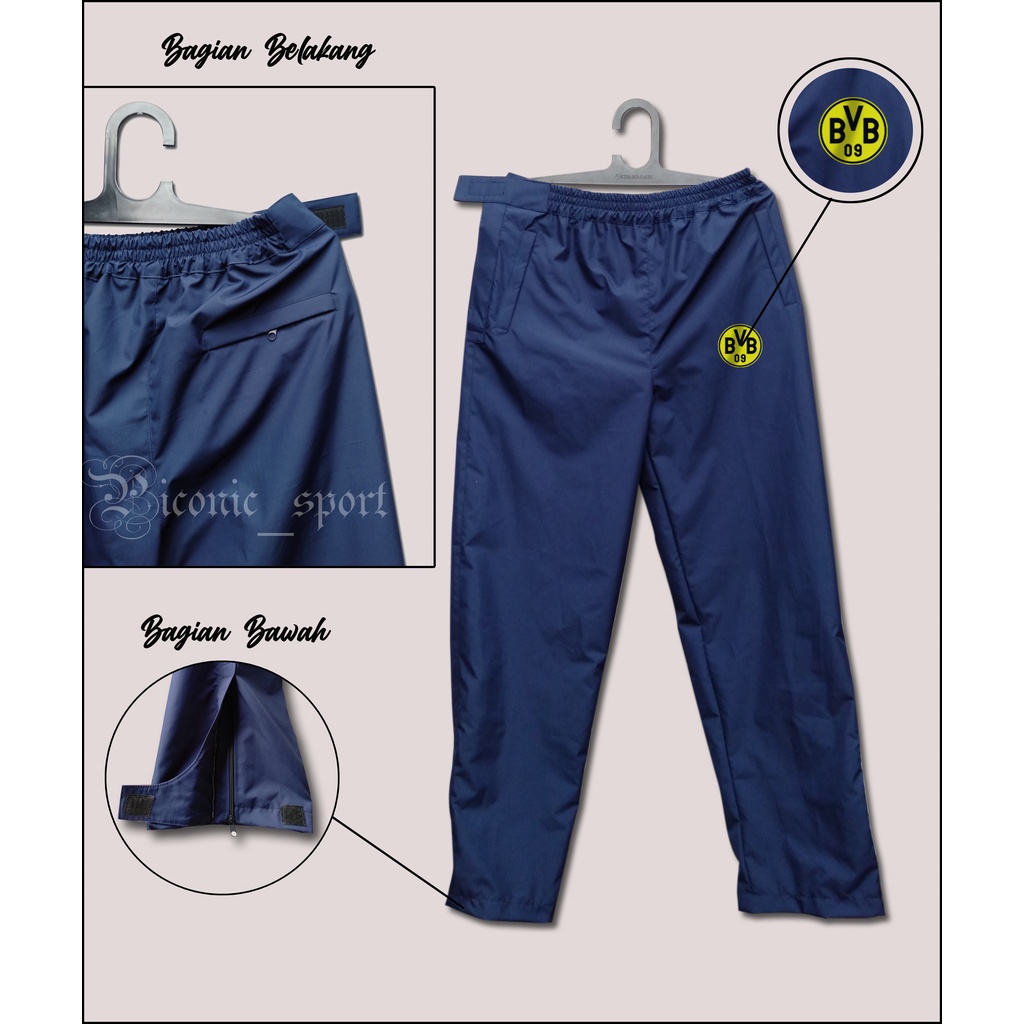 Celana Sport Training Parasut Pria Wanita | Celana Sepeda Gowes Bicycle hitam wf ukuran double
