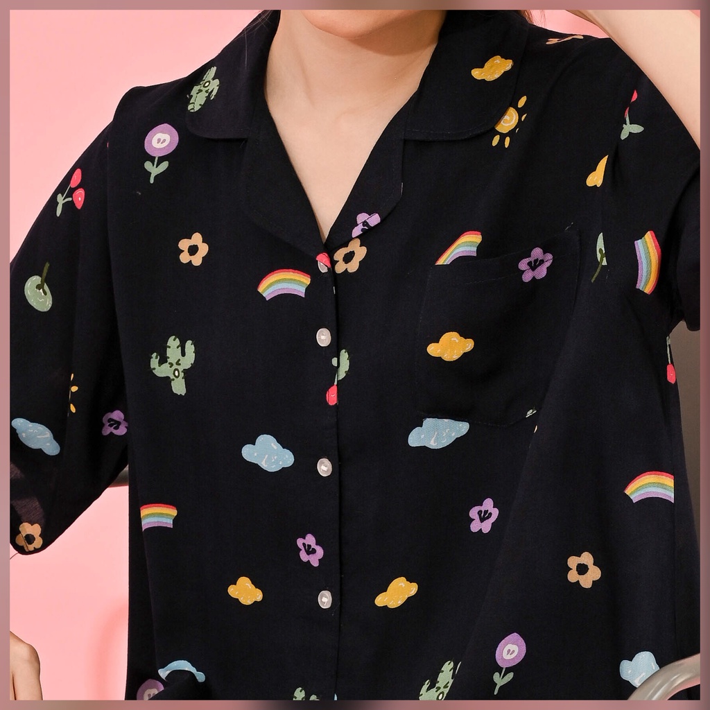 Kalla set - Sleepwear / Piyama Baju Tidur Rayon by RAHA Sleepwear-Cheery