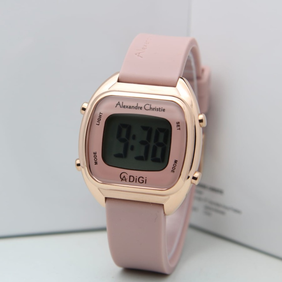 Jam Tangan Digital Wanita Alexandre Christie AC9335 / AC 9335 Rosegold Purple Original