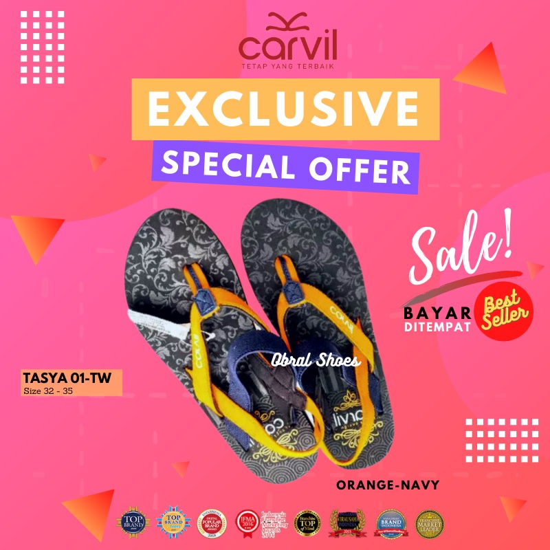 SANDAL TALI JAPIT FLAT | SANDAL ANAK CARVIL TASYA 01 TW | Original