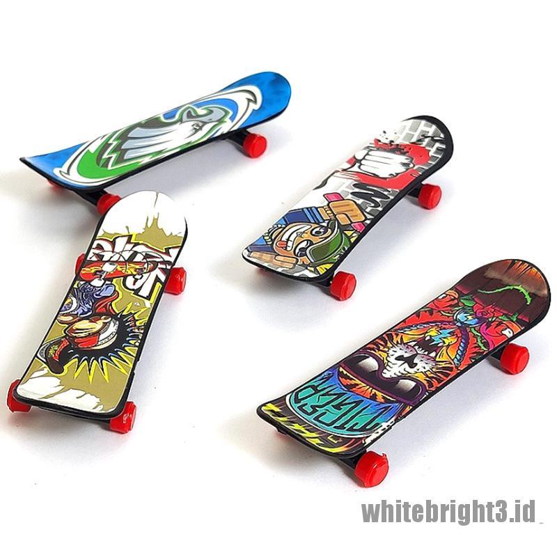 (white3) 1pc Skateboard Jari Mini Bahan Plastik