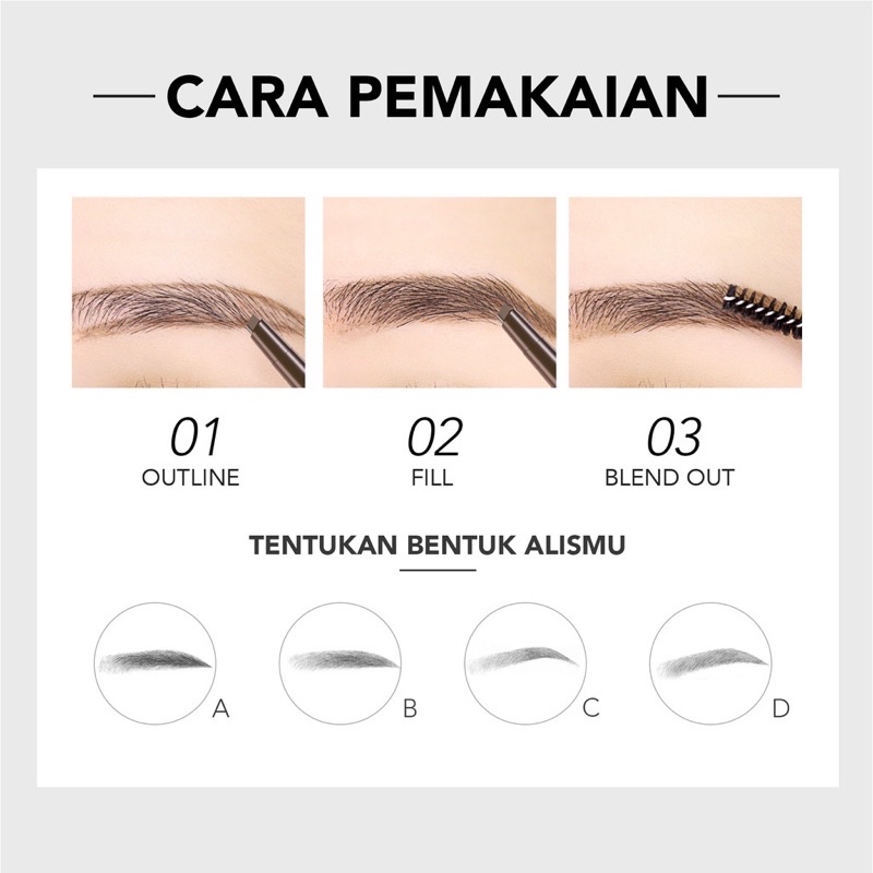 YOU Teardrop Brow Definer | Pensil Alis Waterproof | Pigmented Tahan Lama | Makeup Mata / YOU Teardrop Brow Definer / Pensil Alis Teardrop / Pensil Alis You ( YOU MAKEUPS OFFICIAL STORE )