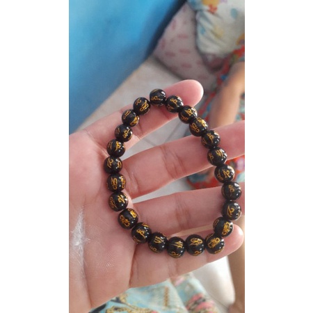 Gelang Batu Asli Mantra Budha Import Cina