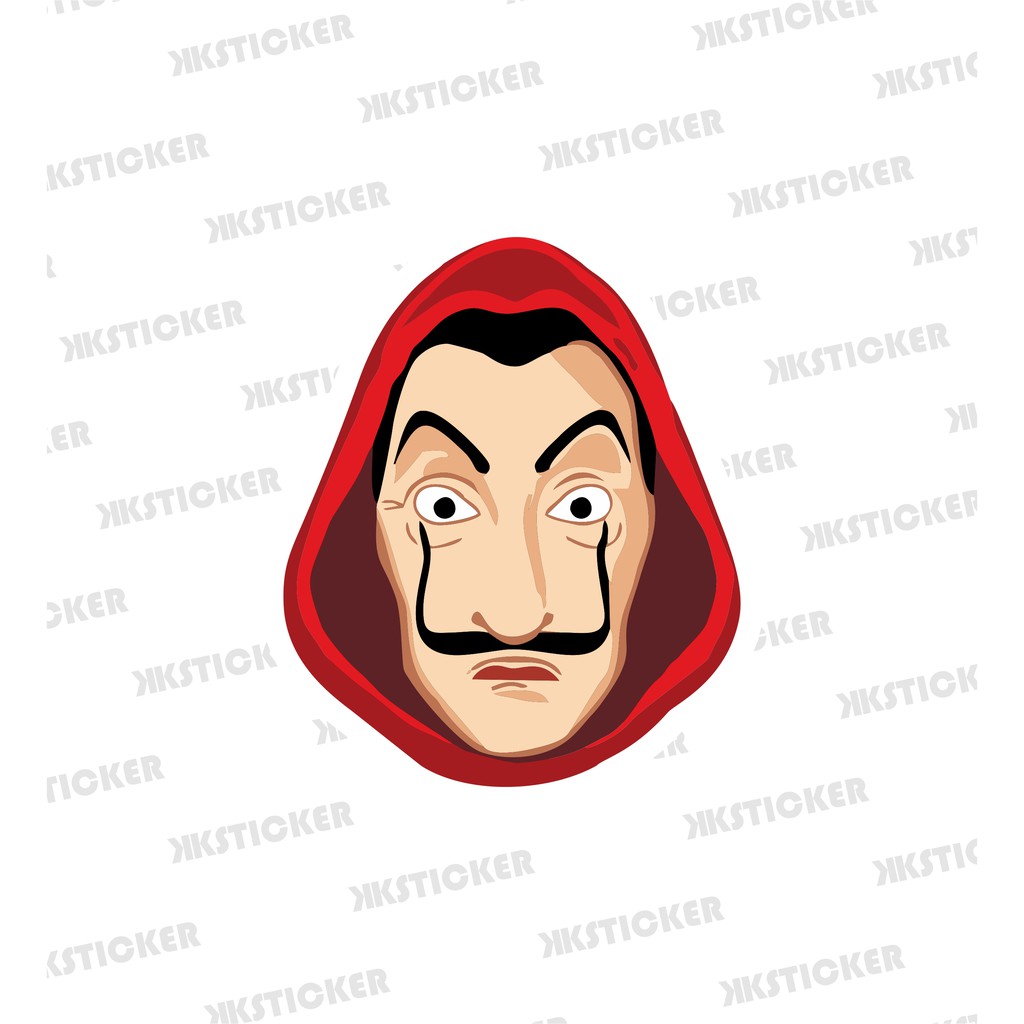 

Sticker Dali Mask - Money Heist | Stiker Vinyl Anti air + Laminasi