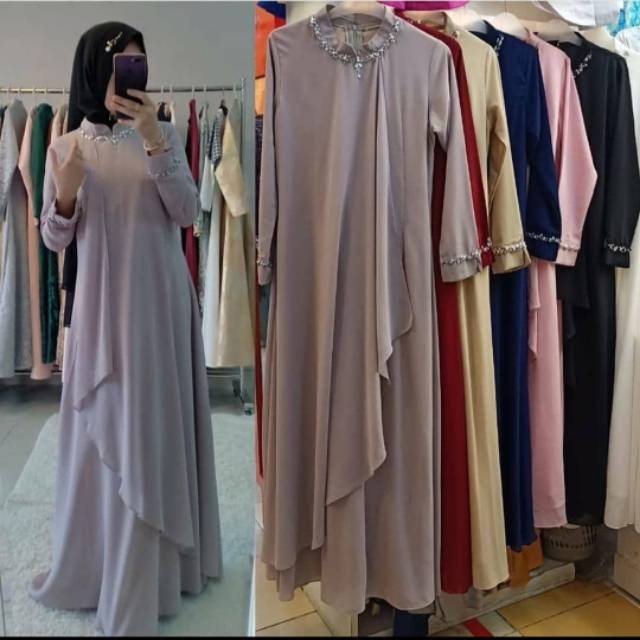 Gamis ceruty babydoll , gamis pesta , ceruti , ceruty