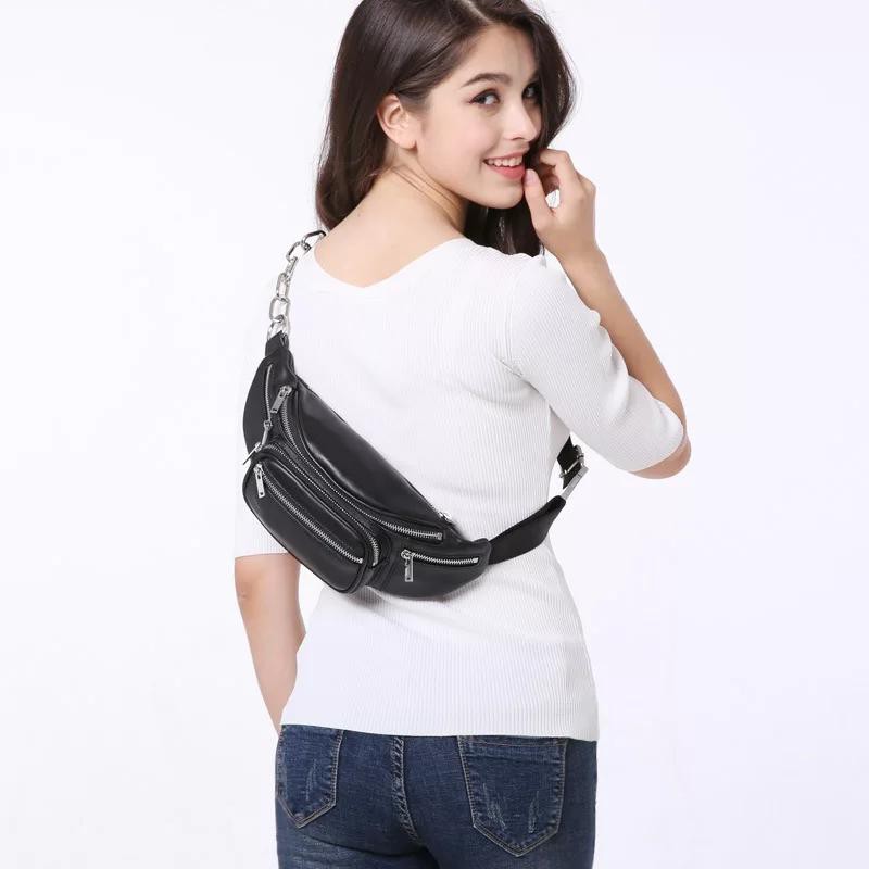 DUNIA_TAS123 T193 Tas Selempang Wanita Rantai Waistbag PU Leather/Selempang NISSA SABYAN