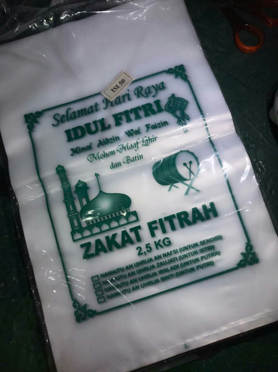 [isi 50pcs] Plastik / Plastik Zakat 2,5kg Stock Banyak!!