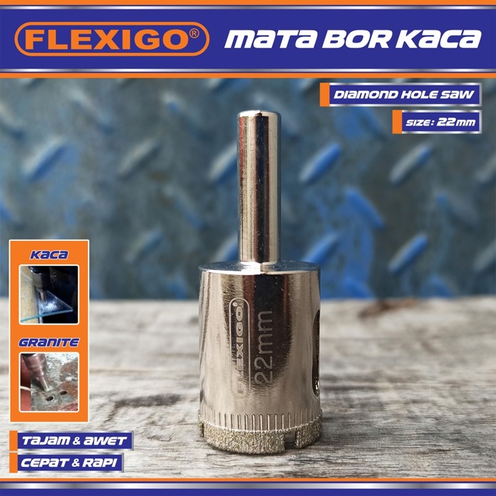 Mata Bor Kaca, Grantie 22 mm Original Flexigo Diamond Hole Saw