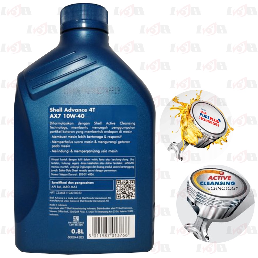 Oli Shell Advance AX7 4T 800ml 10w40 Oil Motor Bebek Sport 0.8 Liter