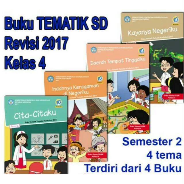 Rady stok!!harga satu paket buku siswa tematik k13 kelas 4 semester 2