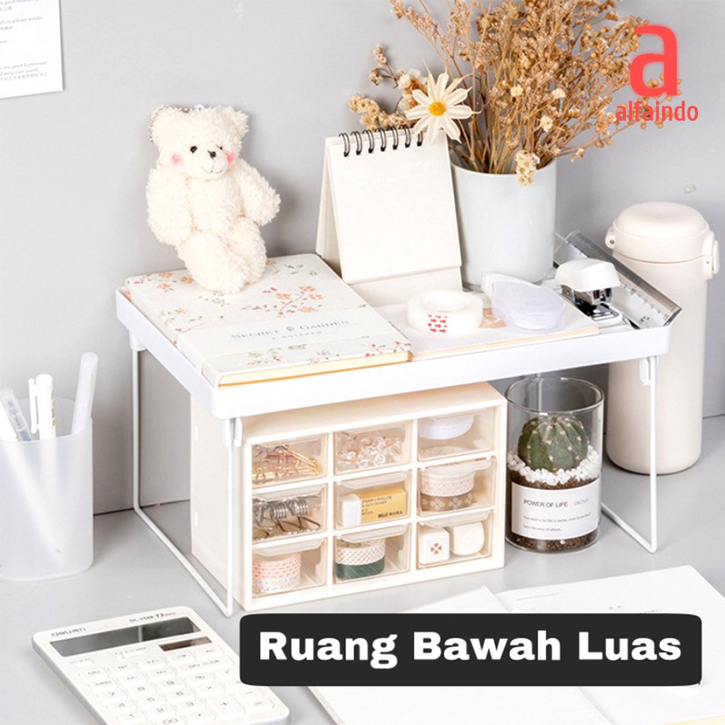 Rak Penyimpanan Lipat Serbaguna Meja Kantor Buku Storage Stationery Dekstop RT018