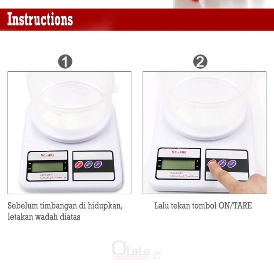 Timbangan Digital Mangkok Dapur Makanan Kue Digital SF 400 GOTO Electronic Kitchen Scale 10 kg