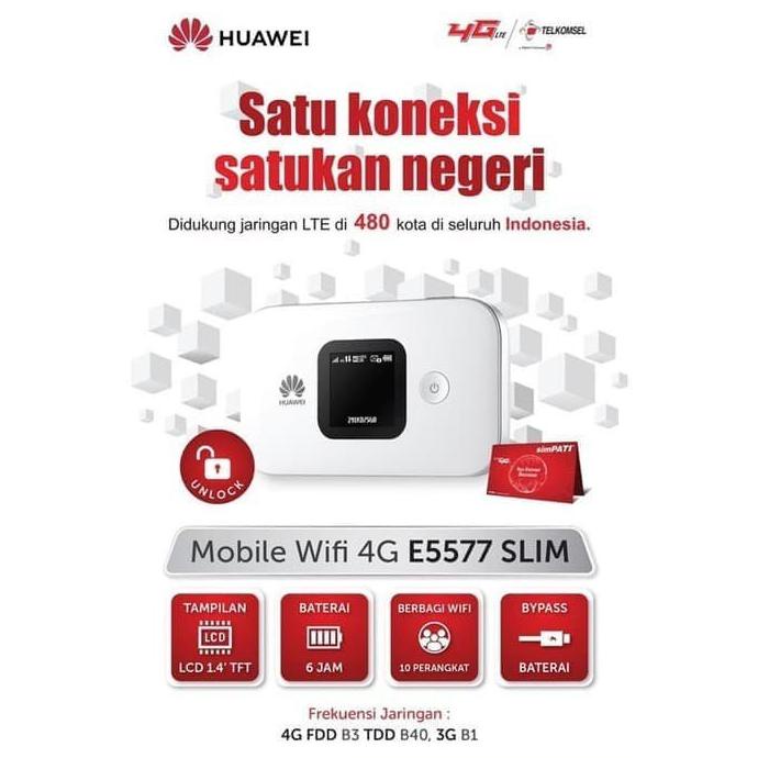 Gaya Mifi 4G Lte Bolt Slim Huawei E5372S Unlock Gilaa