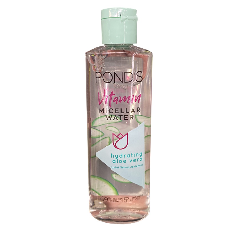 Pond's Vitamin 100ml Micellar Water Brightening Rose Hydrating Aloe Vera Pembersih Muka Wajah Tidak Perlu Dibilas Ponds Pond