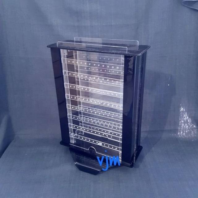 

Acrylic tempat anting 2sisi , akrilik jawerly organizer 2d putar