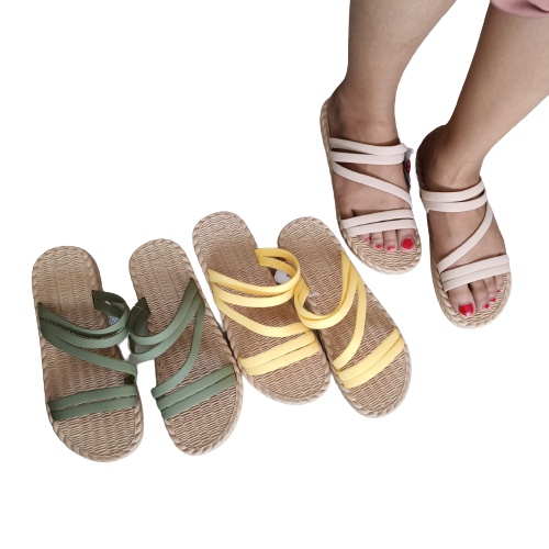 gos Import SISKA TALI ROTAN Sepatu Sandal Wanita Teplek Sepatu Sandal Cewek Flat Jelly