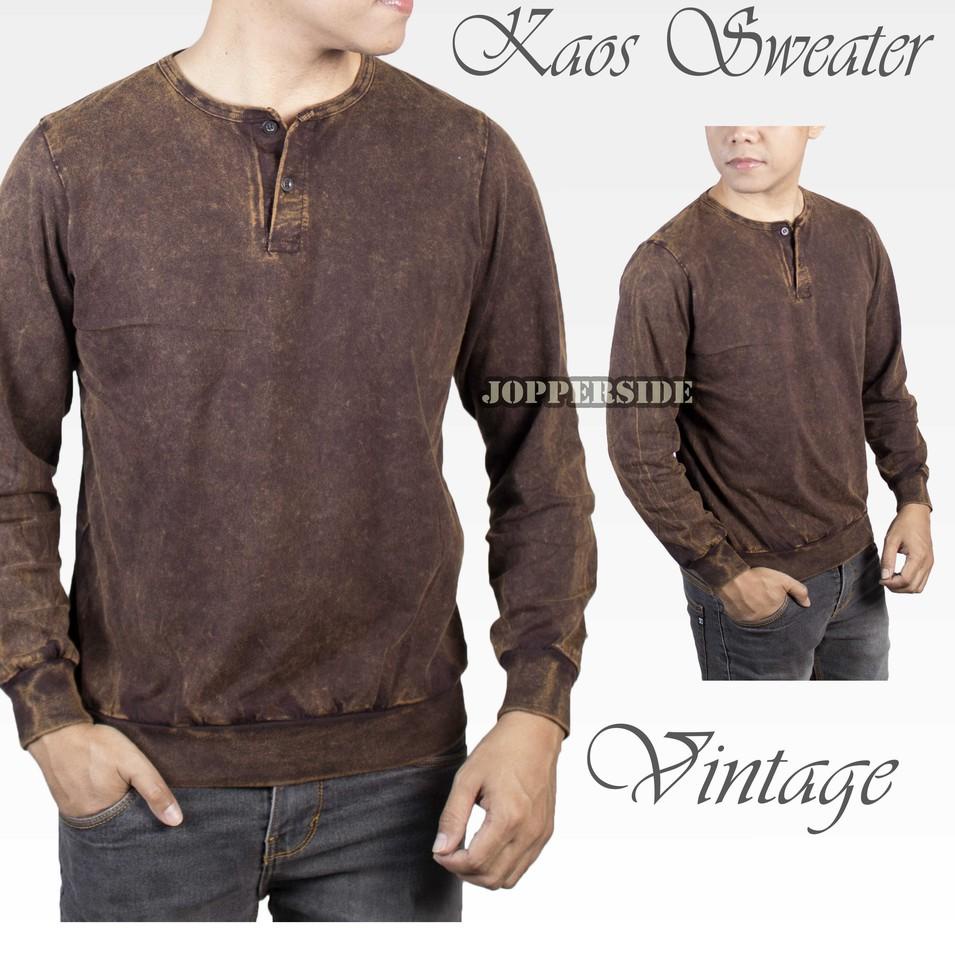 {BRM.20Au22o} ORIGINAL kaos sweater distro vintage misty polos kancing henley sweatshirt ksw1