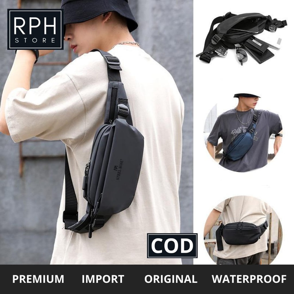 Tas Selempang Waistbag Tas Slempang Waist Bag Waisbag Waitsbag Weistbag Weisbag Pria Waterproof R034