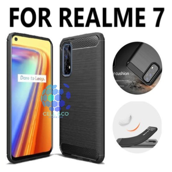 CASE CARBON REALME 7 casing hp silikon softcase case premium carbon cover