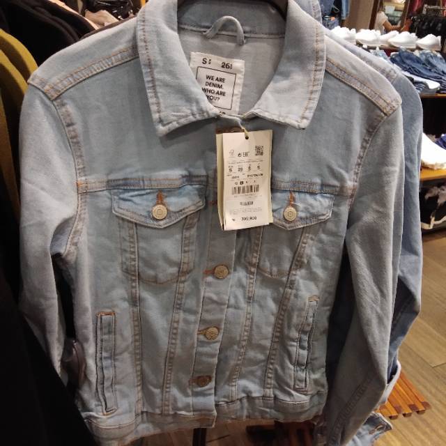 JAKET JEANS WANITA PULL AND BEAR Blue 