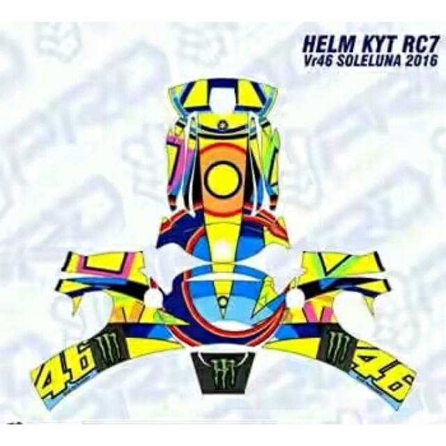 Decal Sticker Helm KYT RC7 AGV Soleluna 2016