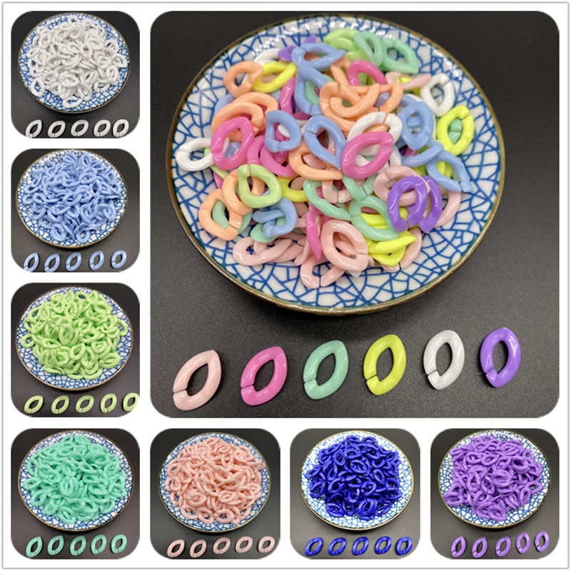 Rantai Manik-Manik Akrilik Multi Warna Ukuran 17x23mm 50pcs / lot Alat Pembuat Perhiasan DIY