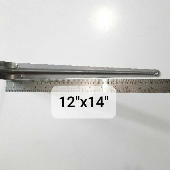 Siku Rak L 12&quot;x 14&quot; Abu-abu / Shelf Bracket Besi Harga Per Pcs (A157)