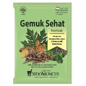 SIDOMUNCUL JAMU GEMUK SEHAT (1 pack isi 10 sahset/jamu gemuk sehat/obat gemuk/kesehatan)