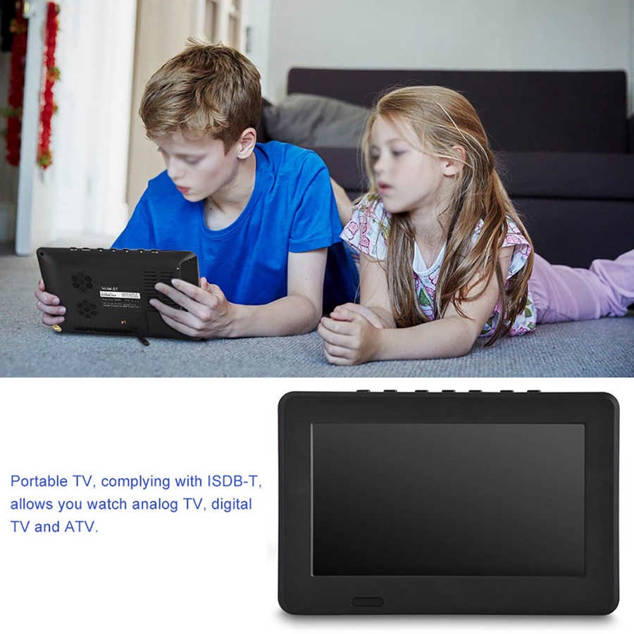 Portable TV Digital 7 Inch sudah digital tidak perlu STB untuk siaran digital Monitor DVB-T2  D7 TV LED TFT bisa dibawa internal baterai bisa charge LEADSTAR Mini Portable Digital TV ATSC 16:9 HD Digital Analog Portable TV Color Television Player