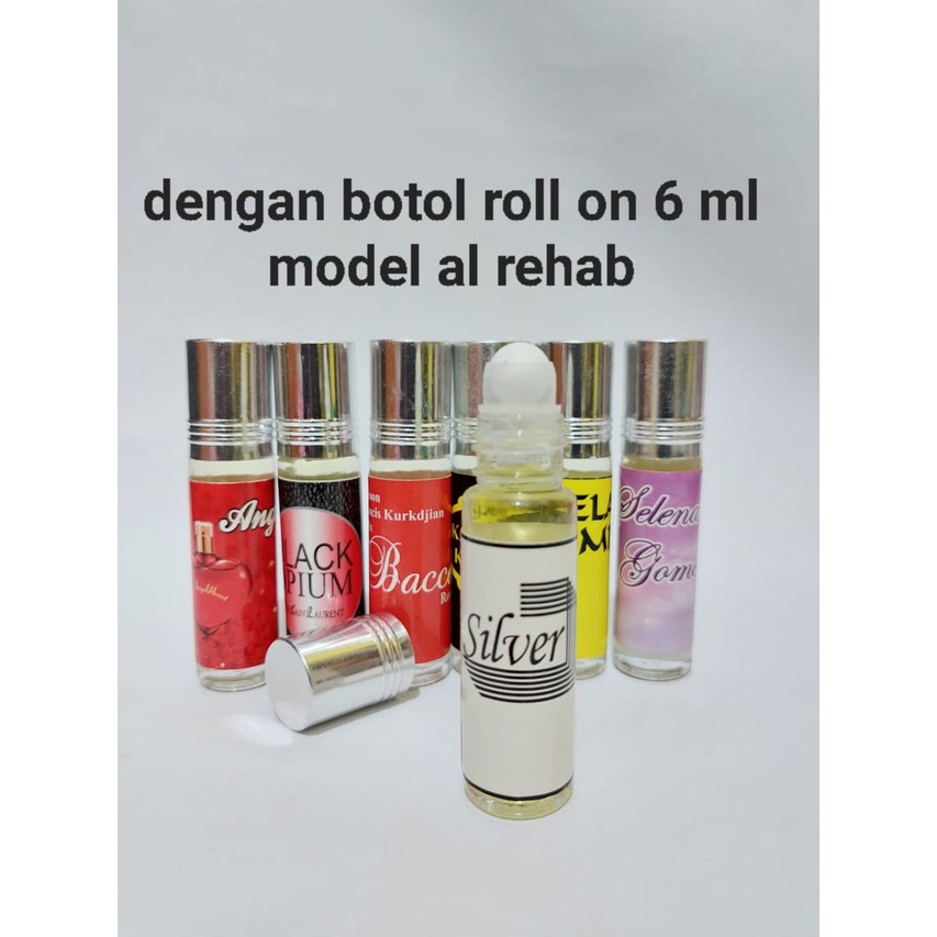 (6 ML) PARFUM BIBIT ROLL ON NON ALKOHOL MODEL ALREHAB 6 ML. KUALITAS TERBAIK HARGA TERMURAH. AROMA BANYAK PILIHAN.