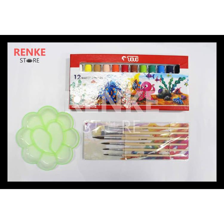 

BAYAR DI TEMPAT (COD) PAKET MENGGAMBAR / LUKIS - CAT AIR TITI KUAS PALET SET KODE 816