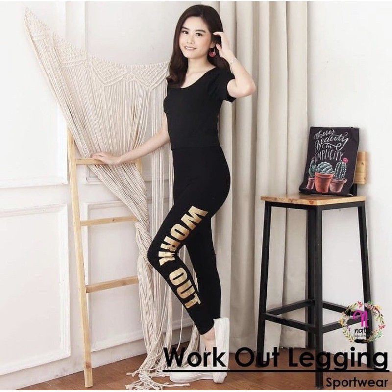 Legging Sport Wanita Work Out Bahan Tebal | Legging Olahraga