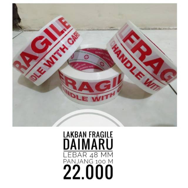 

Lakban isolasi fragile handle with care jangan dibanting packing olshop