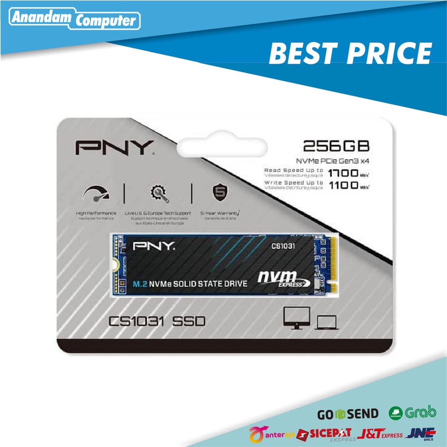 PNY CS1031 256GB SSD NVME PCIE Gen 3x4 M.2 2280