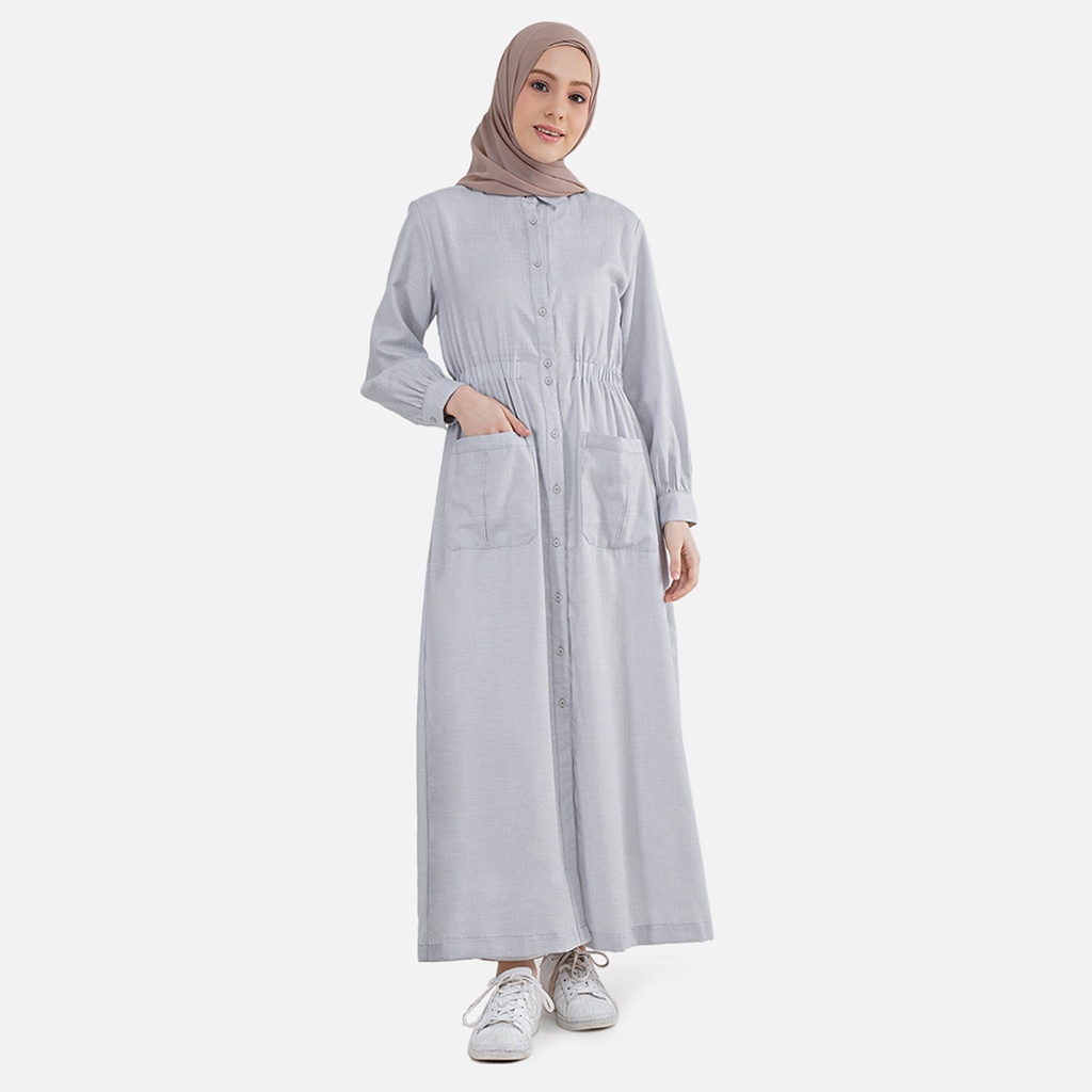 Aeesha Baju Gamis Outer Wanita Muslim Terbaru LIN000023A Biru