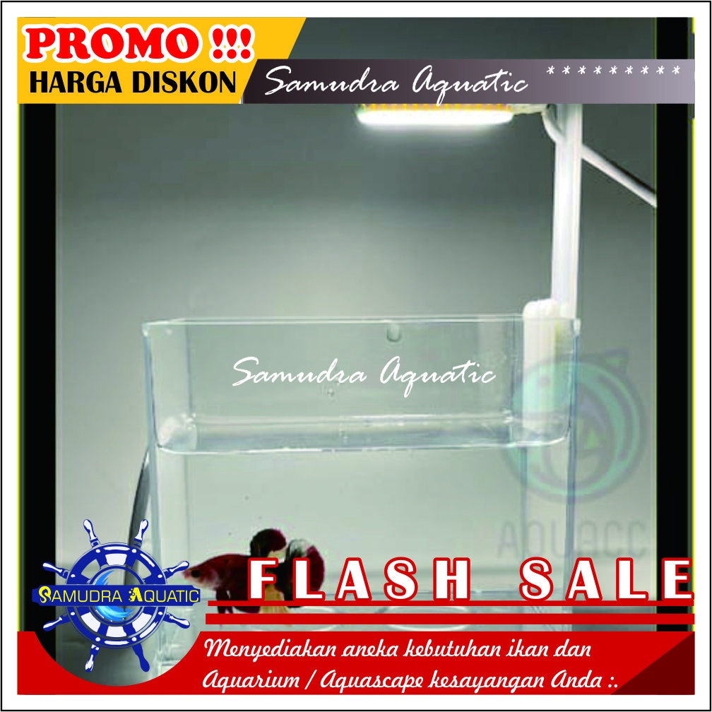 Lampu SOLITER Aquarium, Lampu Cupang Ikan Hias Aquarium (Ada Adaptor Cas) (GRATIS KARDUS)