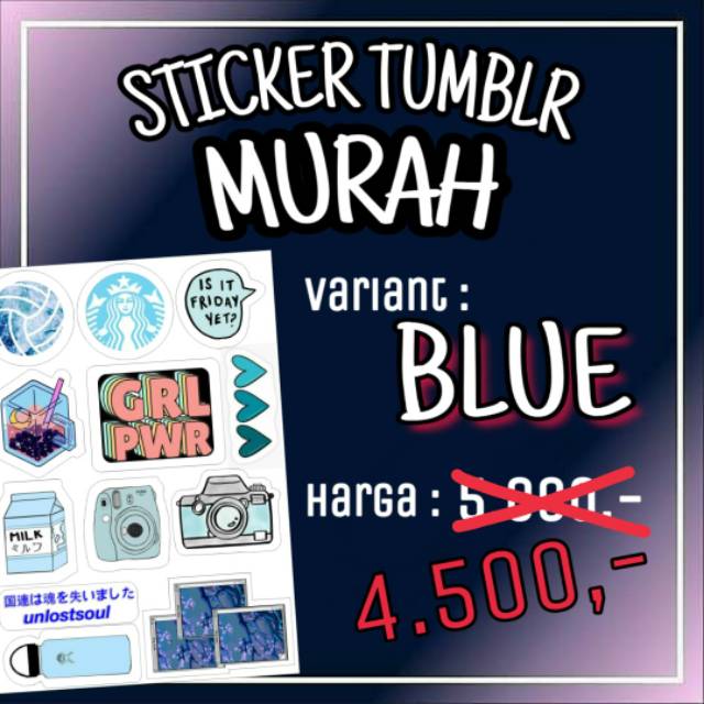 

STICKER TUMBLR MURAH : BLUE