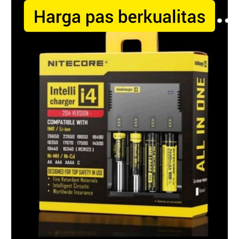 Cahrgerab Intelli A4 terbaik universal berkulitas 4 slot batre 18650  untuk batrre 3.7/4.2V