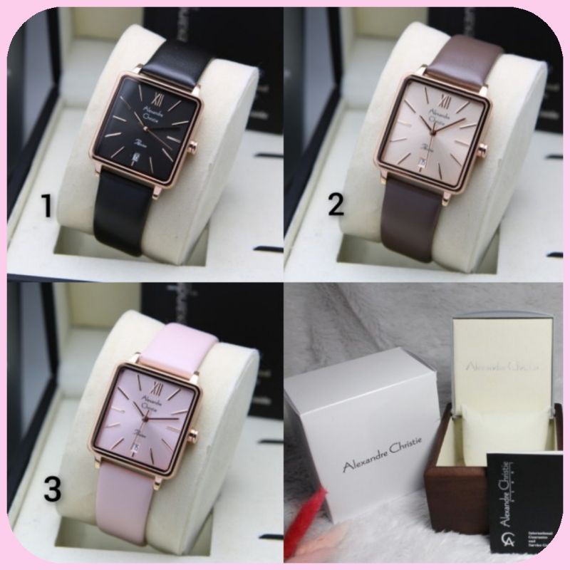 Jam Tangan Wanita Alexandre Christie 2878 AC2878 AC 2878 Leather Strap