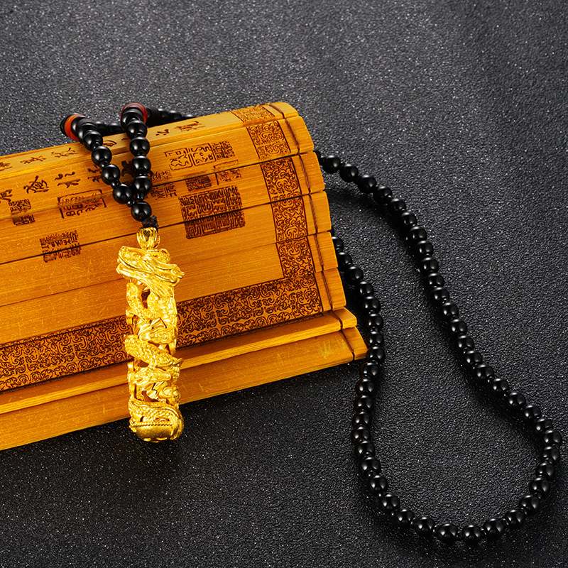 Kalung Rantai Emas Asli Kadar 375 Dengan Liontin Naga Untuk Pria