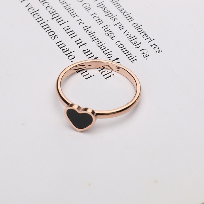 Cincin titanium hitam cincin wanita fashion ring korea rings