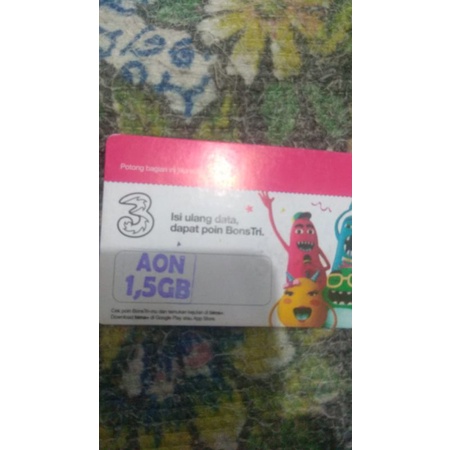 (Kode Via Chat) Voucher Kuota TRI 1,5GB AON